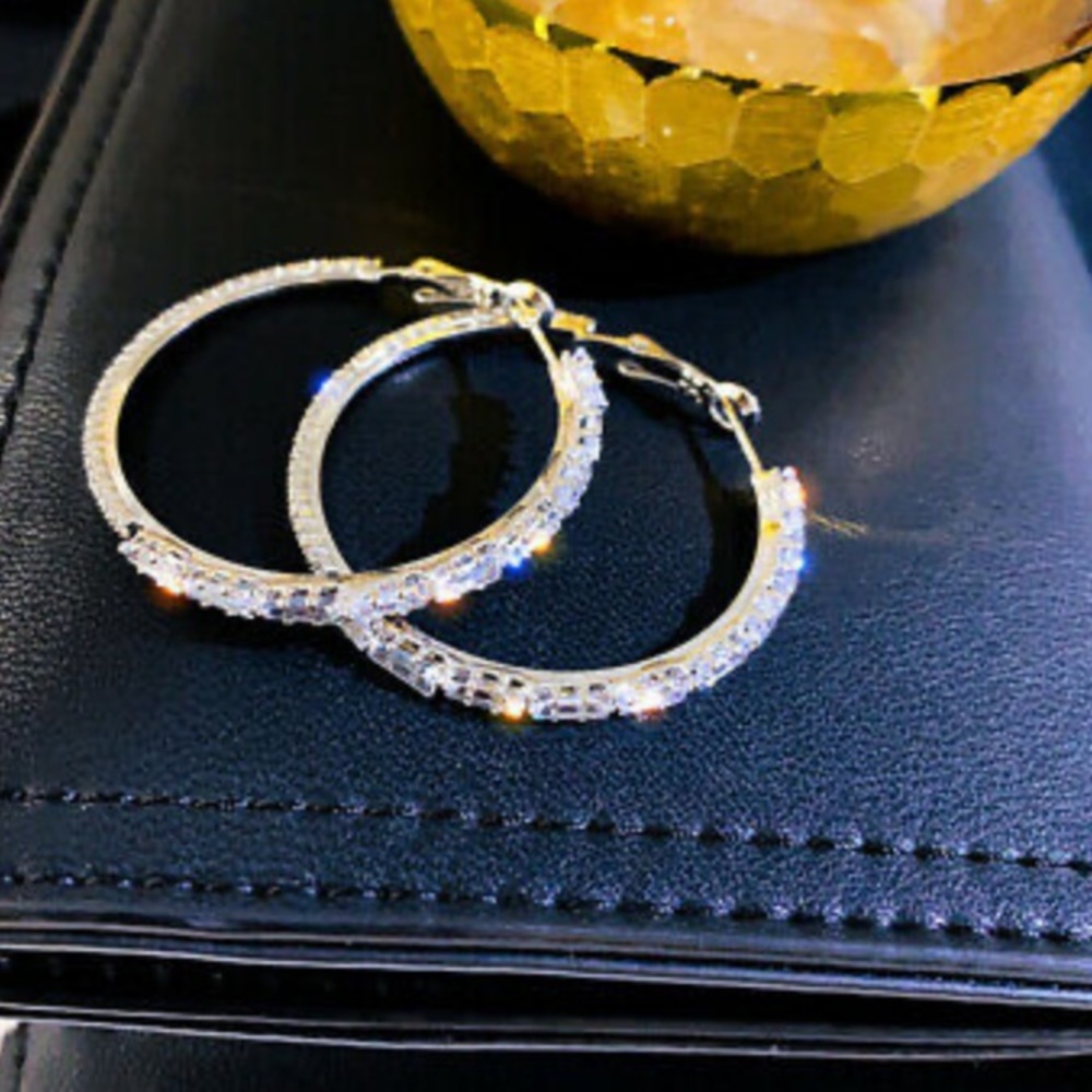 NEW Sterling Silver Beautiful Hoop Earrings - Picture 5 of 14